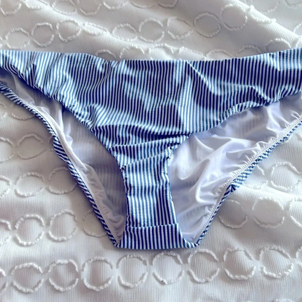 J.Crew Striped Hipster bikini bottom in seersucker Plus Size 3X